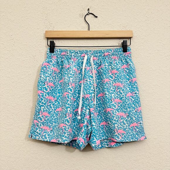 CHUBBIES The Domingos Are For Flamingos 5.5” Classic Swim Trunk Blue/Pink